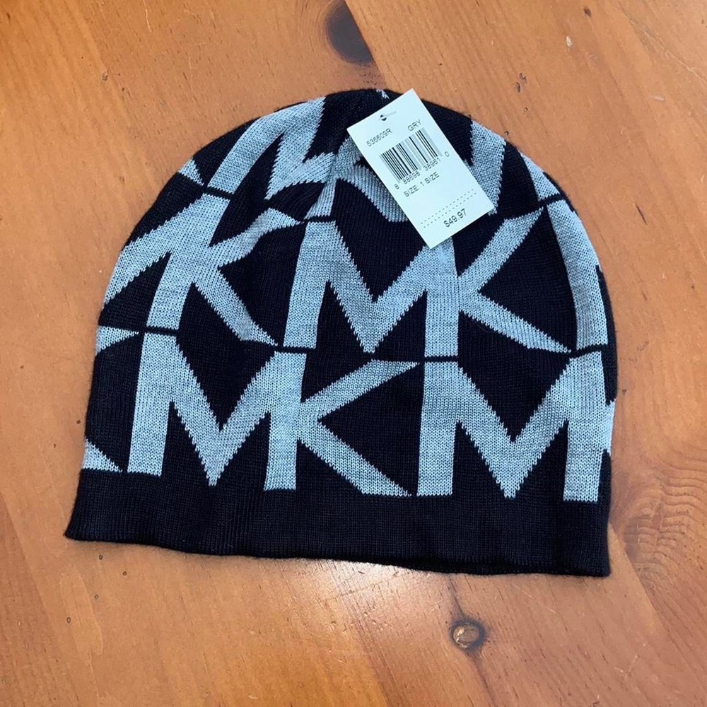 Michael Kors tags attached beanie derby grey hat designer hood core headwear